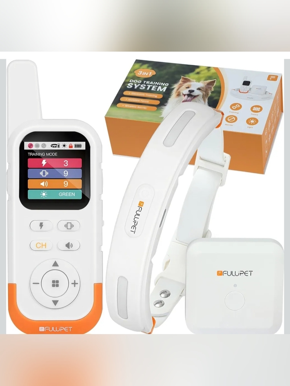 Dog Training System with Wireless Fence - White
